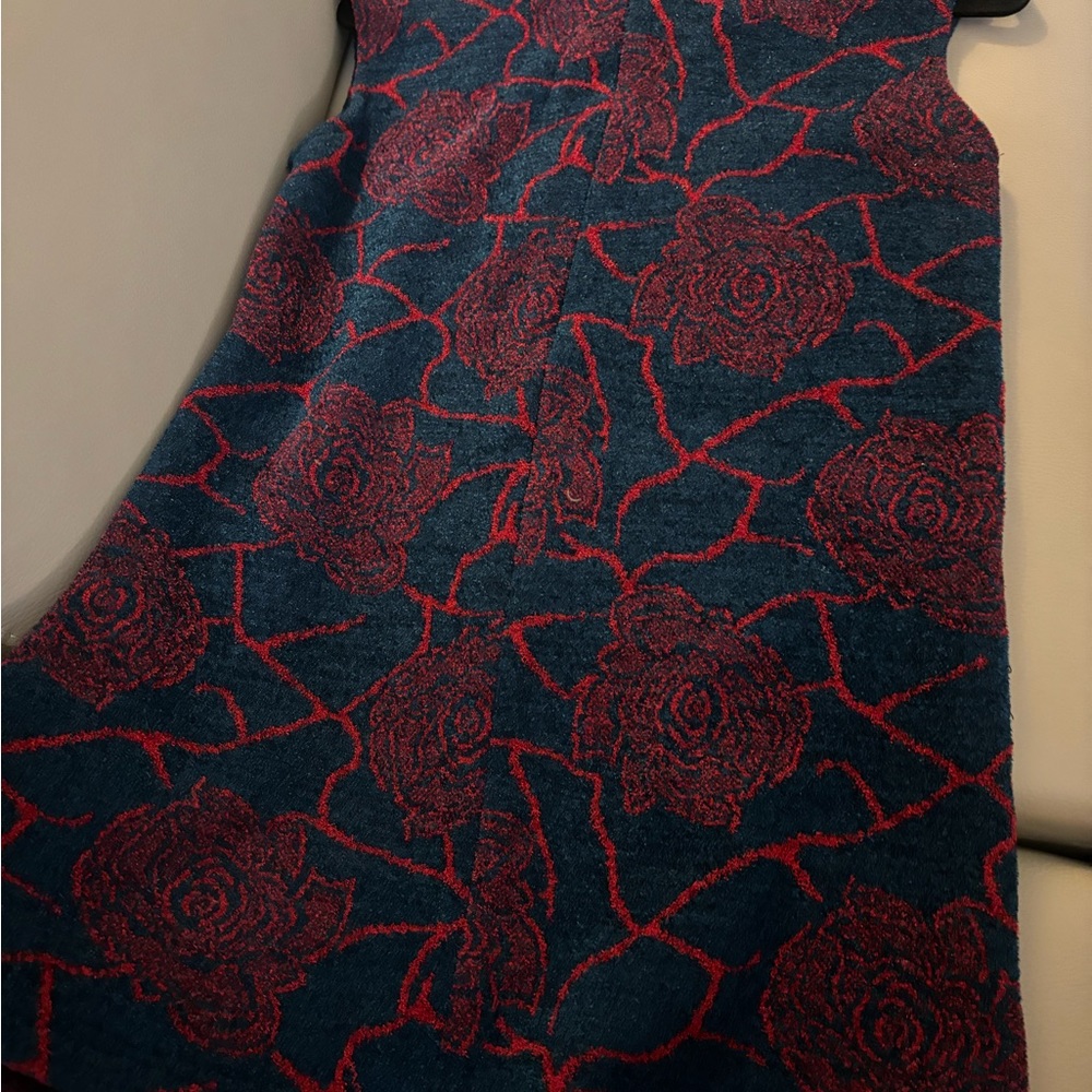 Boucle floral vintage fall/winter boxy dress